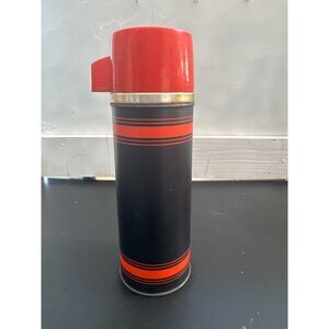 Vintage W T Grant's Thermos Pint Vacuum Bottle Red and Black 16 oz.